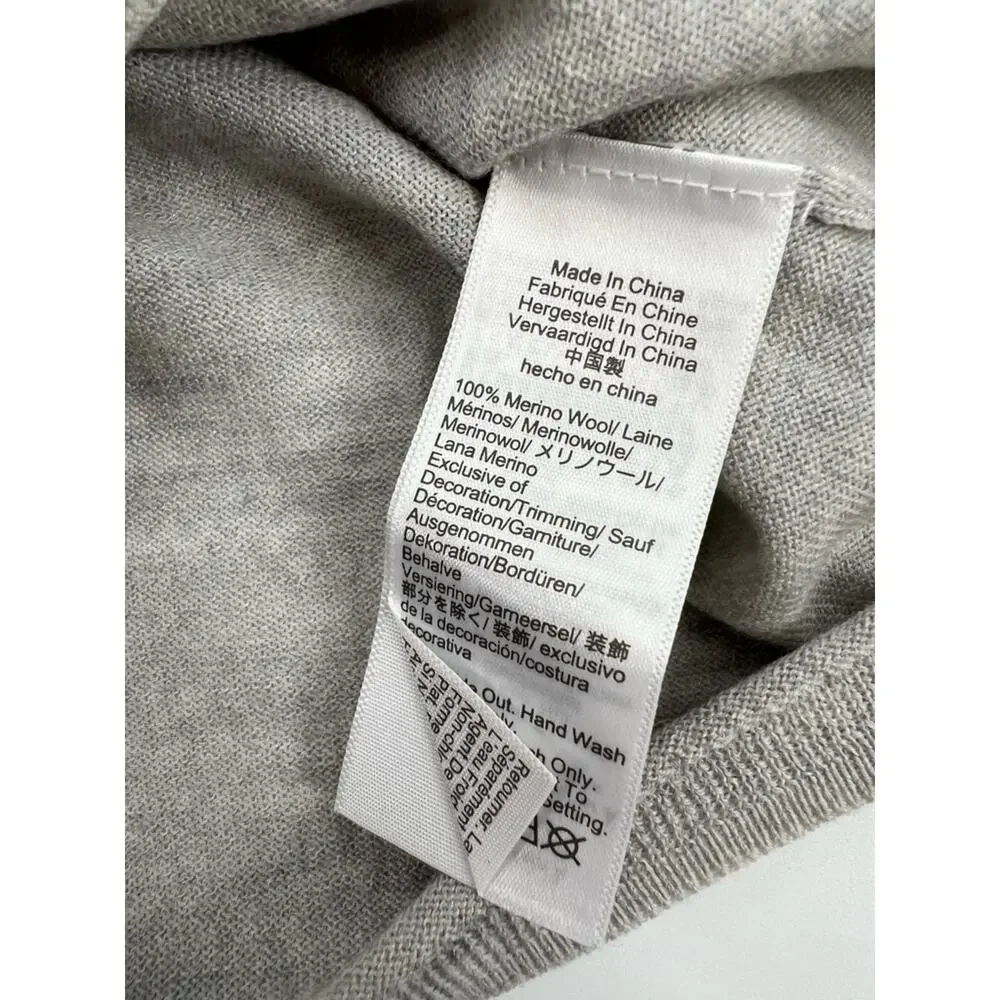 NWT J. Crew Carolyn SEQUIN embellished fitted sweater in grey merino wool sz XS